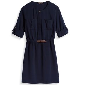 Skies Are Blue - Delaine Belted Blue Shirt Dress